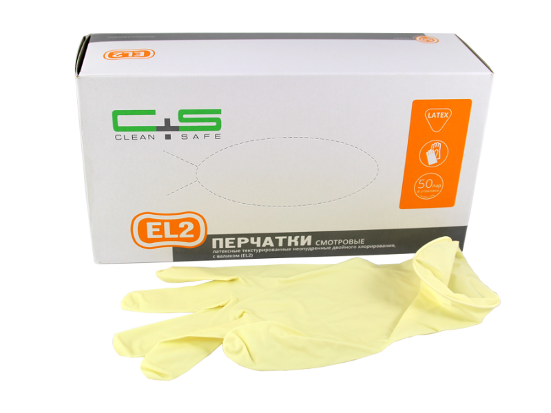 Перчатки Clean & Safe, латекс (50 пар) Перчатки Clean & Safe, латекс (50 пар)