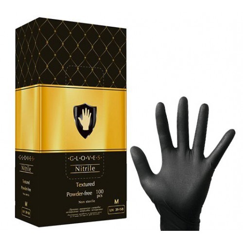 Перчатки Safe&Care черные (50 пар) нитрил