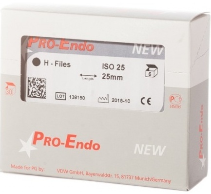 H-files ProEndo 21 мм (1 блистер 5 штук)